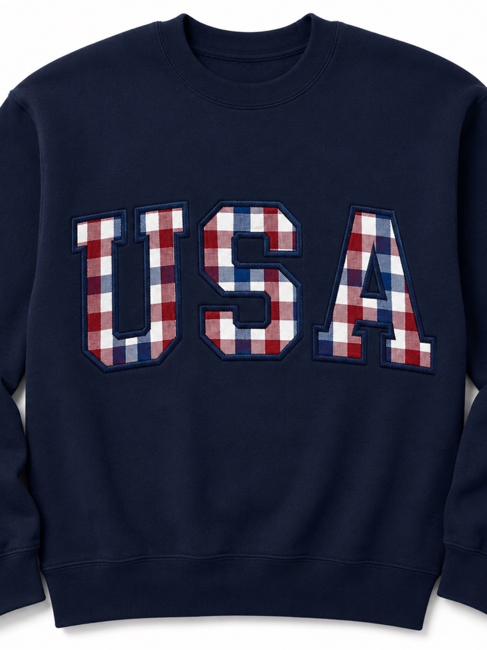 Navy USA Embroidered Appliqué Sweatshirt